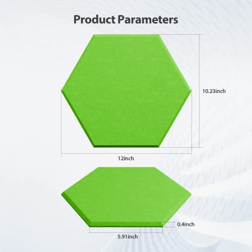 Image of 12 Pack Hexagon Acoustic Panels Self Adhesive Sound Proof Foam(Fruit Green)