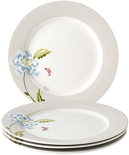 Laura-Ashley-Heritage-Cobblestone-Pinstripe-10-Dinner-Plate-Set-in-Giftbox-Porcelain-Dining-Plates-Microwave-Safe-Ceramic-Dinnerware-FloralGrey Laura Ashley Heritage Cobblestone Pinstripe 10 Dinner Plate Set in Giftbox Porcelain Dining Plates Microwave Safe Ceramic Dinnerware FloralGrey