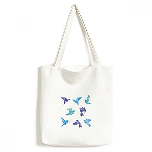 Sac cabas motif pigeon origami pour vos courses et shopping