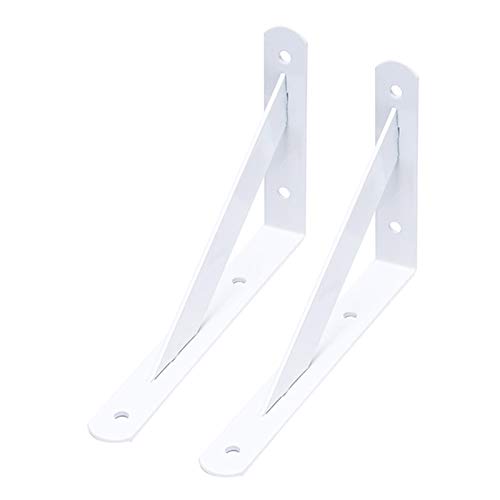 GMF Escuadras para Estanterias Blancas Soporte De Angulo Recto Soporte De Estanteria Escuadra Soporte para Estanterias De Metal/Negro/Acero Laminado En Frío/2 Piezas/con Tornillos