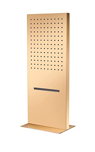 Sistema de ducha rectangular Cascada 9"x22" con mango único y 4 botones, 4 funciones (lluvia, cascada, jets corporales y ducha de mano) (Oro pulido) miniatura 4