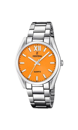 Festina Damen Analog Quarzuhr Edelstahl 316L Silber - Quarzwerk - Hochwertiges Mineralglas - Wasserdicht 5 ATM F20622/K