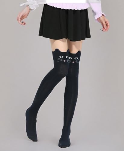 Image of Women Cute 3d Cartoon Animal Pattern Thigh Stockings Over Knee High Socks