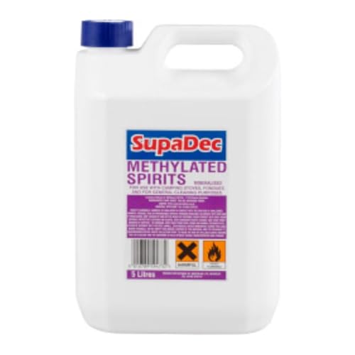 SupaDec Methylated Spirit – 5L | Multi-Purpose Cleaning and Fuel Solution for Camping Stoves – Fondue Burners | General Household Cleaning Spirit Liquid