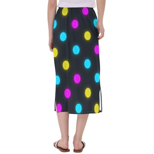 Women Trendy High Waist Midi Skort Work Split Skirt3