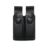 Kingdom Holster K003 Leather Double Magazine Pouch/Carrier/case for Colt 1911 Handmade! (Black)