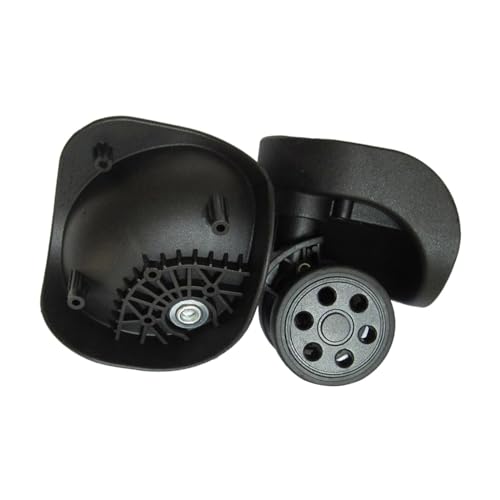 荷物用ホイール スーツケースキャスター 1ペア 360度回転 多用途 デュアルホイール DIY アクセサリー グレー- ブラック