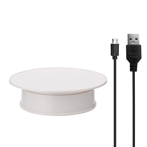 Drehteller Elektrisch, KKmoon 360 Grad drehender Drehscheiben-Ausstellungsstand für Fotografie Videoaufnahme Props Schmuck Anzeigen