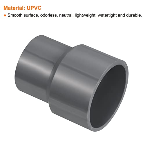 PATIKIL PVC Reducer Pipe Fitting 40x32mm, 6 Pack Straight Coupling Adapter Connector, Gray - Image 4