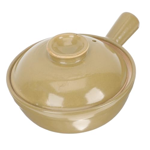 BAZEITFLOW Marmite En Argile Chinois 0,5l Manche Unique Cocotte Multifonctionnelle Cuisson Résistante à Haute Température Pour Soupe, Riz, Fondues Plats Mijotés Usage Domestique