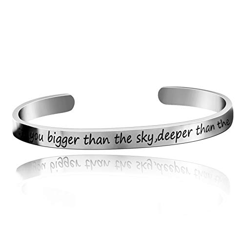 Image of Uloveido Stainless Steel Inspirational Bracelets for Women Engraved Personalized Mantra Initial Motivational Cuff Bangle Y460