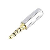 3.5mm 4極イヤホンはんだ付けジャック男性ヘッドフォン修理ジャックケーブルプラグはんだアダプター金属合金オーディオはんだ付けスプリング