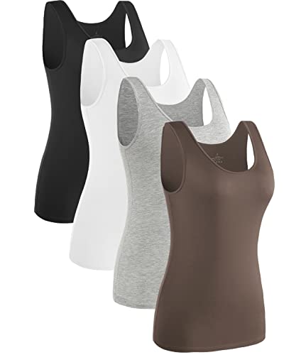 Image of Rosyline Womens Sleeveless Tank Tops Layering Tanks Undershirt Tank Top 3-4 Pack