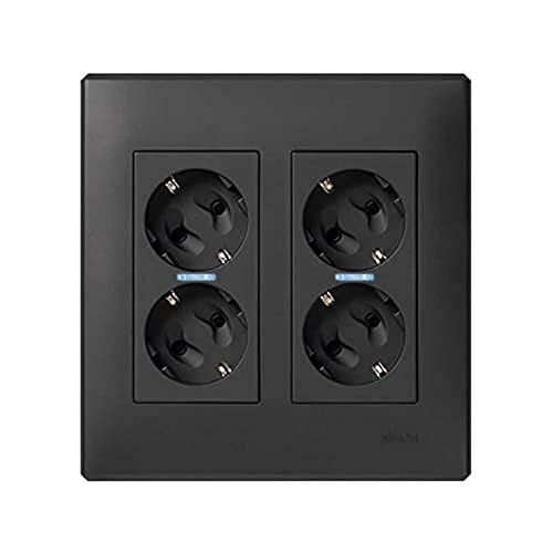 Kit électrique 2 modules grafito appareillage mural graphite mat - 2
