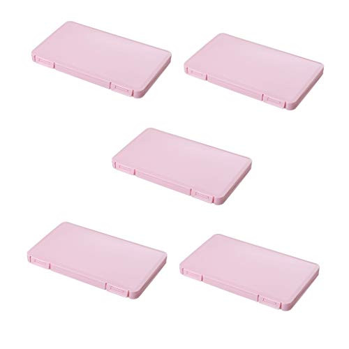 Preisvergleich Produktbild 5pcs Aufbewahrungsbox for Masken, Einweg Gesichtsmasken Behälter Staubdichter Aufbewahrung Organisator, Tragetasche Masken, Mundschutz Maskenbox Gesichtsschutz, 19x11x1,5cm (Pink)