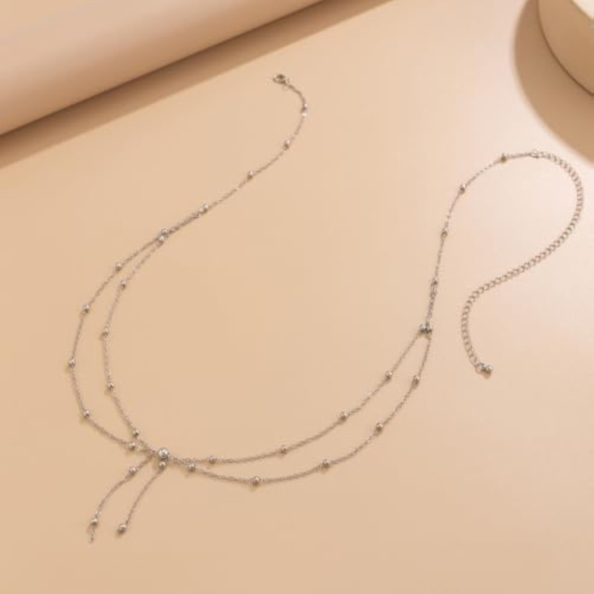 Women's Double-Layer Tassel Beads Body Chain, Premium Beach Waist Chain