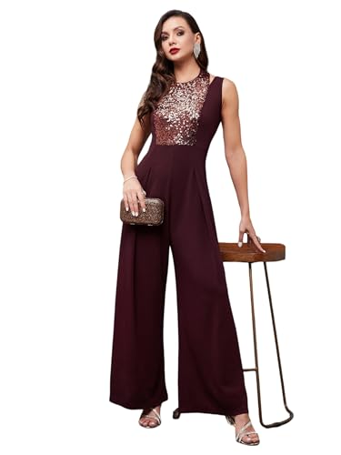 Image of Miss Chase Women's Keyhole Neck Regular Sleeve Regular Length Jumpsuit with Pockets