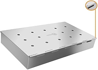 Smoker Box Maximum Wood Chip Capacity - 25% Thicker Stainless Steel Won't WARP