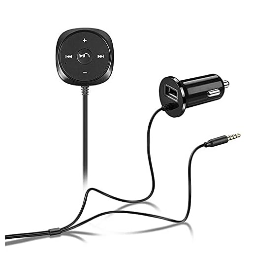 MTING Bluetooth-mottagare, Bluetooth-mottagare för bil BT till Aux-adapter, billjudsats med 3,5 mm dongel USB-laddare