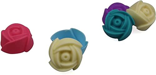 SSFBRSTORE 2 Inch Mini Silicone Cupcake Cases, 24 Pack Reusable Silicone Baking Cases, Muffin Molds, Mini Cupcake Moulds, Chocolate Molds, 6 Vibrant Colors (Rose)