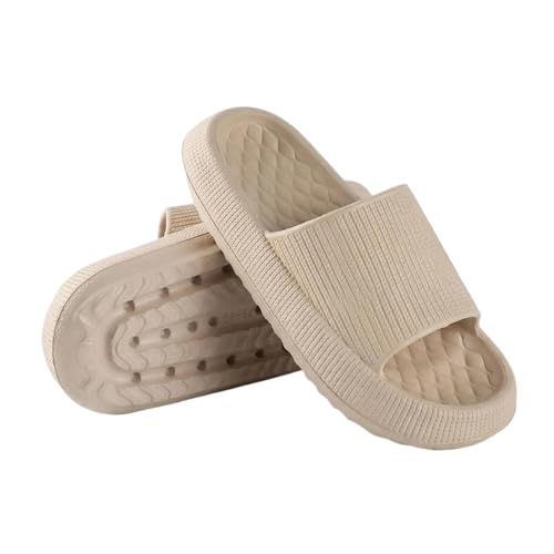 Image of ERLINGO Cloud Sliders for Women and Men, Non-Slip Shower Bathroom Slippers, Pillow Slides for Beach, Pool, and Outdoor Use (khaki, Adult, Women, 9, Numeric Range, UK Footwear Size System, 10, Medium)