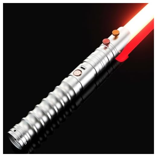 CVCBSER FX Dueling Lightsaber RGB 16 Colors Changeable Premium Aluminium Alloy Hilt Light Saber with 12 Mode Sound Force Lightsaber Toys (Silver)