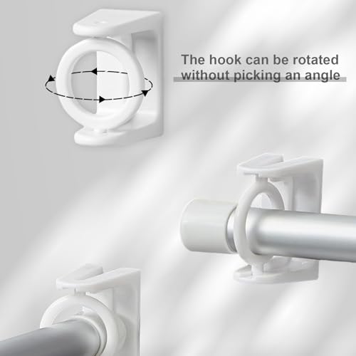 6 Stücke Gardinenstangenhalter Gardinenstange Ohne Bohren Gardinenstange zum Kleben Gardinenhaken Halterung Curtain Rod Holder Geeignet für Alle Glatten Oberflächen