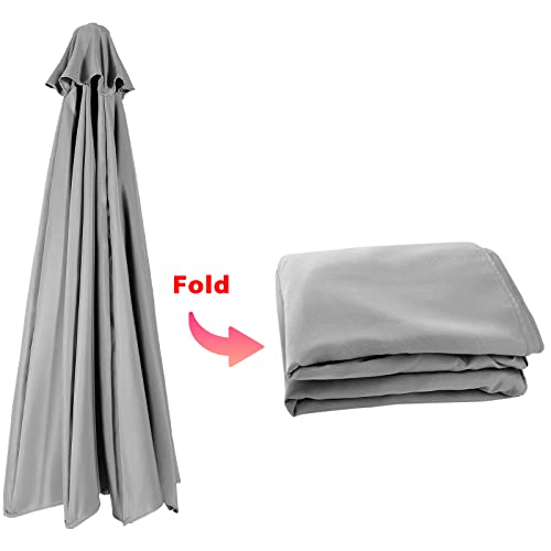 Image of ABCCANOPY 9ft Outdoor Umbrella top for Patio Market Umbrella Replacement for Canopy with 8 Ribs(Light Gray)