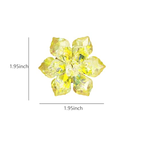 Image of Crystal Flower Brooch Pin for Women Dress Suit Bag Hat Broochs Pins Christmas Brooch Pin Wedding Party Birthday Dance Jewelry Accessories