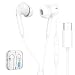 Tobfit Auriculares In Ear USB C, Auriculares con Micrófono y Cable, Control de Volumen Estéreo con Reducción de Ruido,para Samsung Galaxy S26 S25 S24 Ultra/ A17 A16 A56 A55 / iPhone 17 16 15 (Blanco)