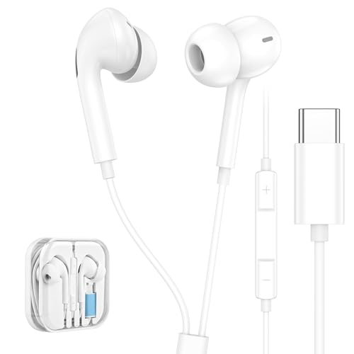 Tobfit Auriculares In Ear USB C, Auriculares con Micrófono y Cable