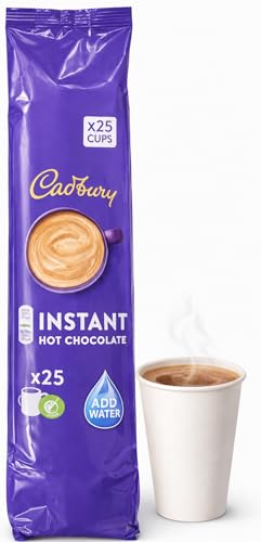 Cadbury Instant Hot Chocolate Cups - Add Water 25 Pack Cup Sleeve