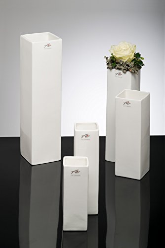 Vaso in porcellana a base quadrata, Sandra Rich