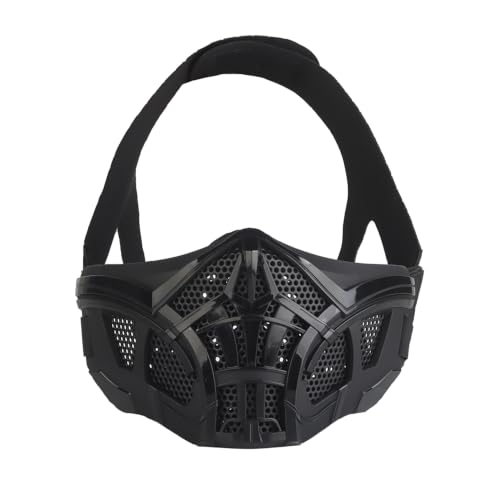 Tactical Airsoft Half Face Masks Scorpion Steel Mesh Protective for Halloween Cosplay or Outdoor Sport (Black)