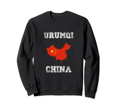 Bandera de China envejecida retro Urumqi China Sudadera