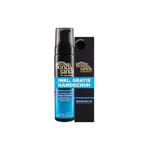 Bondi Sands Self Tanning Set - 1h Express Selbstbräuner Schaum für dunklere Hauttöne, Inhalt: 200 ml - Mit Anwendungshandschuh - Self Tanning Foam mit Aloe Vera - Streifenfreie Bräune