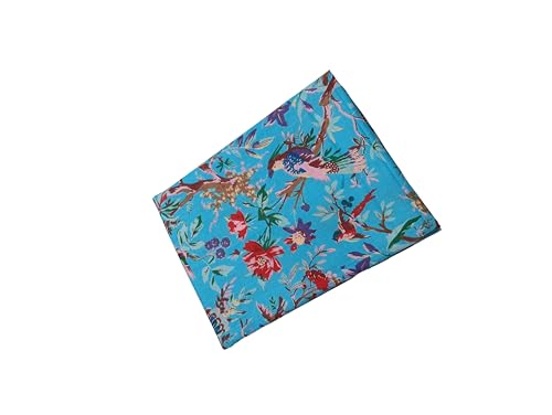 Image of Doraya Pure Cotton Dress Making Fabric Sanganeri Print Jaipuri Hand Block Printed Unstitched Dress Material for Women Blouse /Plazzo,Kurti /Lehenga Piece Womens 43 inch Inches Width (Blue 3, 2.5 Meter)