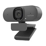 NUROUM Webcam V15AF 2K para PC, webcam HD de foco automático 1080p 60fps com microfone com cancelamento de ruído duplo, correção de luz e FOV de 75°, plugue e reprodução de câmera Web USB para zoom