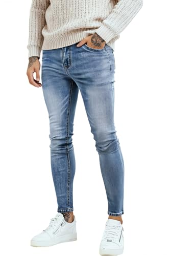 Image of GINGTTO Skinny Jeans Men Slim Fit Stretch Tapered Leg