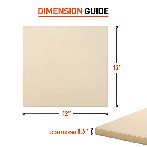 Arcedo Pizza Stone For Oven And Grill, 12 Inch Square Bbq Baking Stone For Bread, Heavy Duty Small Cordierite Pizza Grilling Stone, Thermal Shock Resistant, Includes Durable Metal Scraper #TOP6