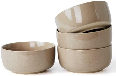 famiware Milkyway Cereal Bowl, Soup Bowls for 4, 25 Ounce Bowls Set for Kitchen, Bowl Set for Cereal Soup Rice Pasta Salad Oatmeal, Cinnamon Brown