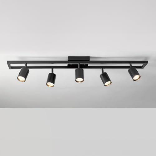 Globe Electric 5-Light Track Lighting, Adjustable Heads, Matte Black 36-Inch Dimmable Track Bar for Modern Kitchen, Living Room & Ceiling Lighting - Thumbnail 5