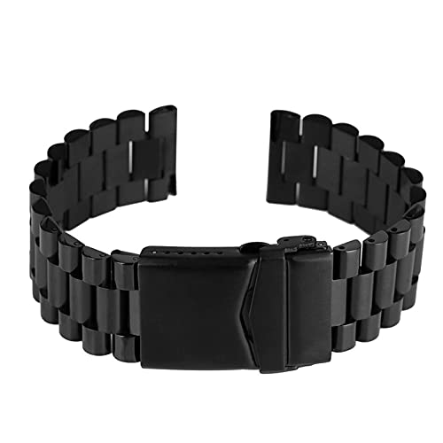 Bracelet acier inoxydable 22mm robuste avec fermoir pliant antichoc pour montre connectée
