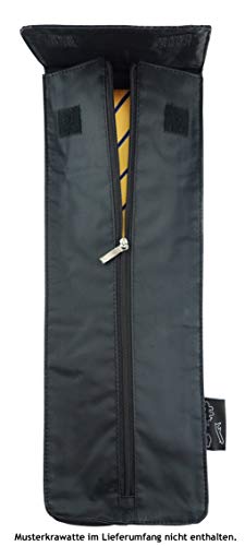 TigerTie - Krawattenaufbewahrungstasche für Reisen wasserdicht in schwarz einfarbig
