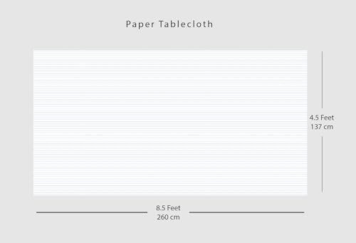 Image of Coterie Striped Paper Tablecloth | Beautiful Soft Blue Tablecloth for Bridal and Baby Shower, Tea Party, Garden and Birthday | 8.5' by 4.5'