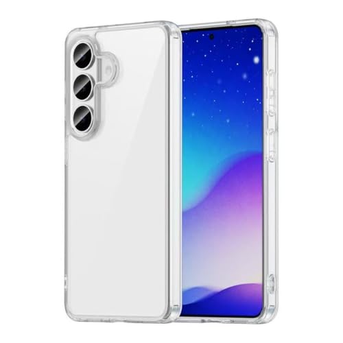 SHSJYA �N���A�n�[�h�t�H���P�[�X for Samsung Galaxy S26/S26 Plus/S26 Ultra �\�t�g TPU �o���p�[�t���X�����v���e�N�e�B�u�J�o�[�A�ϏՌ��N���A�o�b�N�V�F�� (�z���C�g,�M�����N�V�[S 26�p)