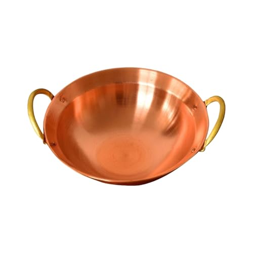 Folpus Olla de Cobre Multiusos con Dobles, Ideal para cocinar en restaurantes, cocinas comerciales, Fiestas y Uso doméstico, 22cm