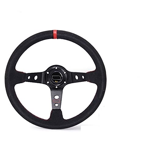 Volante da Corsa Universale,Volante Sportivo Volante del volante modificato dell'automobile(Red)