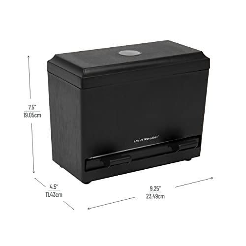 Mind Reader Anchor Collection, One Touch Straw Dispenser, Countertop Organizer, Black 4.5 X 9.25 X 7 #TOP2