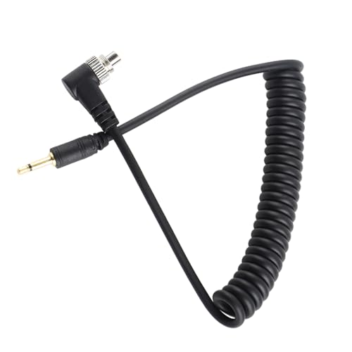 2.5mm to Male Flash PC Sync Cable,39.3in Extended Length Plug to Male Flash Sync Cord with Screw Lock,Photography Coiled Cord for Digital Cameras and Flash